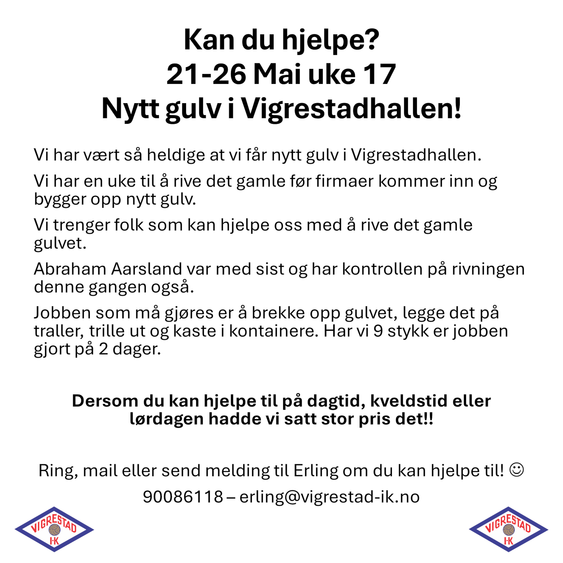 Kan du hjelpe? Nytt gulv i hallen!